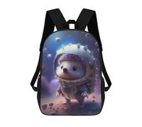 sinyumoney Hedgehog in Space Suit Sac À Dos Enfant, Sac D'école, Sac À Dos Imprimé 3D Avec Motif De Dessin Animé, Grande Capacité, Pour Garçons Et Filles 17inch