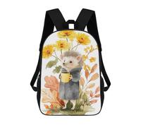 sinyumoney Hedgehog with Coffee in Autumn Sacs À Dos Pour Enfants, Sac D'école Imprimé En 3D, Cartable Pour Enfants, Sac De Voyage, Sac À Dos Garçon Fille, Sac D'école Pour Enfants 17inch