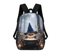 sinyumoney Hedgehog Wizard with Cauldron in Forest Sacs À Dos Scolaires Pour Enfants, Sac D'école Imprimé En 3D Pour Garçons, Élèves Du Primaire Et Du Collège 17inch