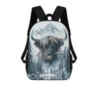 sinyumoney Highland Cow Snow Mountain Sac À Dos Scolaire Pour Enfants Imprimé En 3D, Idéal Pour Les Voyages Et Les Livres 17inch