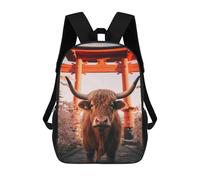 sinyumoney Highland Cow Torii Gate Sac À Dos Enfant Imprimé En 3D, Sac D'école Pour Garçons, Sac À Dos Cool Et Décontracté, Sac À Dos Amusant Pour Enfants Et Adolescents 17inch