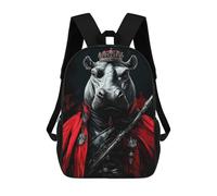 sinyumoney Hippopotamus King Animal Sacs À Dos Pour Enfants, Sac À Dos Scolaire Imprimé En 3D Pour Enfants, Sac À Dos De Voyage, Sac À Livres Pour Enfants 17inch Sac D'école