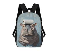 sinyumoney Hippos in The Bathroom A Unique Sight! Sacs À Dos Pour Enfants, Sac À Dos Scolaire Imprimé En 3D Pour Enfants, Sac À Dos De Voyage, Sac À Livres Pour Enfants 17inch Sac D'école