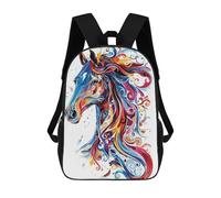 sinyumoney Horse Colorful Pop Art Sac À Dos Enfant, Cartable Imprimé En 3D Pour Garçons Et Adolescents 17inch