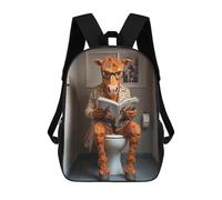 sinyumoney Horse in Bathroom Reading Sacs À Dos Scolaires Pour Enfants, Sac D'école Imprimé En 3D Pour Garçons, Élèves Du Primaire Et Du Collège 17inch