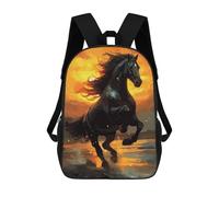 sinyumoney Horse Watercolors Sacs À Dos Pour Enfants 17inch Sac À Dos Scolaire, Sac D'école Imprimé En 3D Pour Garçons, Élèves Du Primaire Et Du Collège