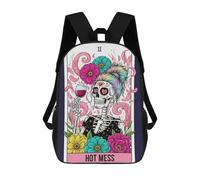 sinyumoney Hot Mess Tarot Card Illustration Sac À Dos Scolaire Pour Filles Et Garçons, Grande Capacité, Léger, Pour Enfants Et Étudiants 17inch