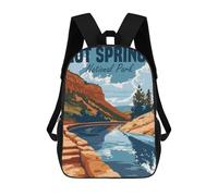 sinyumoney Hot Springs National Park Sac À Dos Scolaire Enfant Tendance Et Décontracté, Sac À Dos Imprimé En 3D Pour Garçon, Grand Sac À Dos 17inch