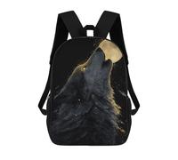 sinyumoney Howling Wolf at The Moon Sacs À Dos Pour Enfants, Sac À Dos Scolaire Imprimé En 3D Pour Enfants, Sac À Dos De Voyage, Sac À Livres Pour Enfants 17inch Sac D'école