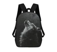 sinyumoney Howling Wolf in Darkness Sac À Dos Scolaire Enfant Tendance Et Décontracté, Sac À Dos Imprimé En 3D Pour Garçon, Grand Sac À Dos 17inch