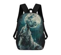 sinyumoney Howling Wolf Moon Night Sac À Dos Imprimé En 3D Pour Enfants, Sac D'école, Sac De Voyage Grande Capacité, Sac À Livres, Sac À Dos Pour Enfants 17inch