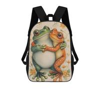 sinyumoney Hugging Frogs Sac À Dos Scolaire Pour Enfants, Imprimé En 3D, Pour Garçons, Élèves Du Primaire Et Du Collège 17inch