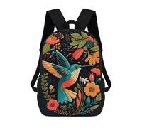 sinyumoney Hummingbird Kid Bird Sac À Dos Avec Poche, Sacs À Dos Imprimés En 3D, Sacs De Voyage, Sacs À Livres, Sacs D'école Pour Enfants 17inch
