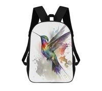 sinyumoney Hummingbird Watercolor Sac À Dos Scolaire Pour Enfants, 43 Cm (17 Pouces), Imprimé En 3D, Pour Garçons, Élèves Du Primaire Et Du Collège