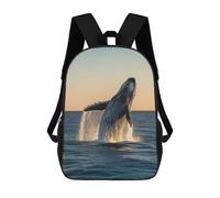sinyumoney Humpback Whale Breaching Sac À Dos Scolaire Pour Filles Et Garçons, Grande Capacité, Léger, Pour Enfants Et Étudiants 17inch