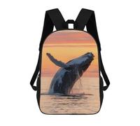 sinyumoney Humpback Whale Breaching Sunset Sac À Dos Scolaire Pour Filles Et Garçons, Grande Capacité, Léger, Pour Enfants Et Étudiants 17inch