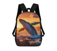 sinyumoney Humpback Whale Sunset Leap in Ocean Sac À Dos Enfant, Cartable Imprimé En 3D Pour Garçons Et Adolescents 17inch