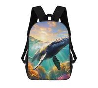 sinyumoney Humpback Whale Swimming Sac À Dos Scolaire Pour Filles Et Garçons, Grande Capacité, Léger, Pour Enfants Et Étudiants 17inch