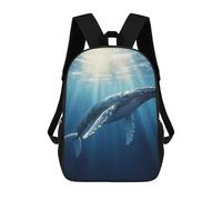 sinyumoney Humpback Whale Underwater Sac À Dos Scolaire Enfant Tendance Et Décontracté, Sac À Dos Imprimé En 3D Pour Garçon, Grand Sac À Dos 17inch