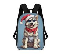 sinyumoney Husky Christmas Sacs À Dos Scolaires Pour Enfants, Sac D'école Imprimé En 3D Pour Garçons, Élèves Du Primaire Et Du Collège 17inch