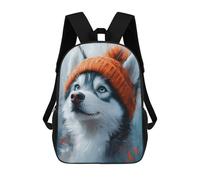 sinyumoney Husky in A Red Beanie Sacs À Dos Imprimés En 3D Pour Enfants, Sacs D'école Tendance Pour Garçons, Sacs De Voyage, Sacs Scolaires Pour Élèves Du Primaire 17inch
