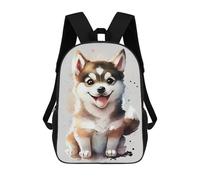 sinyumoney Husky Watercolor Cute Sac À Dos Scolaire Pour Filles Et Garçons, Grand Sac À Dos Léger Pour Enfants Et Étudiants 17inch