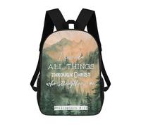 sinyumoney I Can Do All Things Sacs À Dos Scolaires Pour Enfants, Sac D'école Imprimé En 3D Pour Garçons, Élèves Du Primaire Et Du Collège 17inch