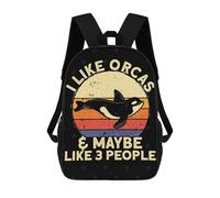 sinyumoney I Like Orcas And Maybe Sacs À Dos Pour Enfants, Sac D'école Imprimé En 3D, Cartable Pour Enfants, Sac De Voyage, Sac À Dos Garçon Fille, Sac D'école Pour Enfants 17inch