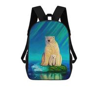 sinyumoney Ice Bear Painting Aurora Sac À Dos Scolaire Pour Filles Et Garçons, Grand Sac À Dos Léger Pour Enfants Et Étudiants 17inch