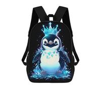 sinyumoney Ice Penguin King Sac À Dos Pour Garçons Et Adolescents, Sacs À Dos Pour Filles, Sacs À Dos Pour Tout-petits, Sacs À Livres Pour L'école Primaire Et Le Collège 17inch