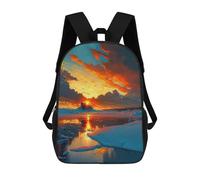 sinyumoney Iceland Lake And Mountains Sac À Dos Scolaire Pour Filles Et Garçons Avec Poche, Sac À Dos Tendance Pour Enfants 17inch