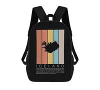 sinyumoney Iceland Map Sacs À Dos Imprimés En 3D Pour Enfants, Sacs D'école Tendance Pour Garçons, Élèves Du Primaire Et Du Collège 17inch