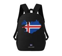 sinyumoney Iceland Map with Flag Sac À Dos Imprimé En 3D Pour Enfants, Sac D'école Grande Capacité, Sac De Voyage, Sac À Livres, Sac À Dos Scolaire Pour Enfants 17inch