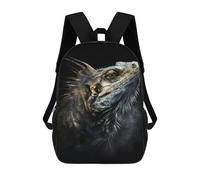 sinyumoney Iguana Close Up Sac À Dos Enfant, Cartable, Sac D'école, Motif Dessin Animé 3D, Sac Pour Ordinateur Portable, Pour Garçons Et Filles 17inch