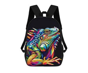 sinyumoney Iguana Wpap Pop Art Sac À Dos Scolaire Pour Enfants Imprimé En 3D, Idéal Pour Les Voyages Et Les Lectures, Pour Les Garçons Et Les Élèves Du Primaire 17inch
