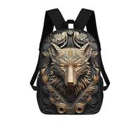 sinyumoney Imperial Golden Wolf Sacs À Dos Imprimés En 3D Pour Enfants 17inch Sacs À Dos Tendance Et Décontractés Pour La Journée, Sacs De Voyage, Sacs À Dos D'extérieur Pour Garçons Et Filles