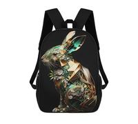 sinyumoney Impression 3D Abstract Geometric Rabbit Sacs À Dos Scolaires Pour Enfants, Cartables Pour Garçons, Grand Sac À Dos De Voyage, Sacs À Dos De Jour 17inch
