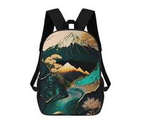 sinyumoney Impression 3D Abstract Mount Fuji Art Sacs À Dos Scolaires Pour Enfants, Cartables Pour Garçons, Grand Sac À Dos De Voyage, Sacs À Dos De Jour 17inch