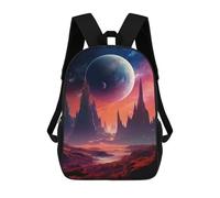 sinyumoney Impression 3D Alien Planet Landscape Sacs À Dos Scolaires Pour Enfants De 17 Pouces, Sacs À Livres Pour Garçons, Grand Sac À Dos De Voyage, Sacs À Dos De Jour