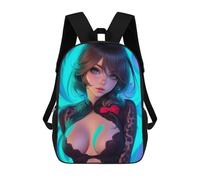 sinyumoney Impression 3D Anime Girl with Blue Lights Sacs À Dos Scolaires Pour Enfants De 17 Pouces, Sacs À Livres Pour Garçons, Grand Sac À Dos De Voyage, Sacs À Dos De Jour