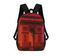 sinyumoney Impression 3D Arc De Triomphe Abstract Red Sacs À Dos Scolaires Pour Enfants, Cartables Pour Garçons, Grand Sac À Dos De Voyage, Sacs À Dos De Jour 17inch