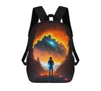 sinyumoney Impression 3D Astronaut Gazing at Galaxy Sacs À Dos Scolaires Pour Enfants, Cartables Pour Garçons, Grand Sac À Dos De Voyage, Sacs À Dos De Jour 17inch