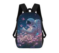 sinyumoney Impression 3D Astronaut in Flower Field -1 Sacs À Dos Scolaires Pour Enfants De 17 Pouces, Sacs À Livres Pour Garçons, Grand Sac À Dos De Voyage, Sacs À Dos De Jour