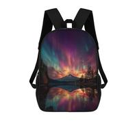 sinyumoney Impression 3D Aurora Borealis Reflections-4 Sacs À Dos Scolaires Pour Enfants De 17 Pouces, Sacs À Livres Pour Garçons, Grand Sac À Dos De Voyage, Sacs À Dos De Jour