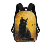 sinyumoney Impression 3D Black Cat in Autumn Landscape Sacs À Dos Scolaires Pour Enfants De 17 Pouces, Sacs À Livres Pour Garçons, Grand Sac À Dos De Voyage, Sacs À Dos De Jour