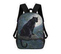 sinyumoney Impression 3D Black Panther Moonlit Tree Branch Sacs À Dos Scolaires Pour Enfants De 17 Pouces, Sacs À Livres Pour Garçons, Grand Sac À Dos De Voyage, Sacs À Dos De Jour