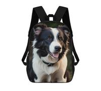 sinyumoney Impression 3D Black & White Border Collie Sacs À Dos Scolaires Pour Enfants De 17 Pouces, Sacs À Livres Pour Garçons, Grand Sac À Dos De Voyage, Sacs À Dos De Jour