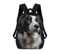 sinyumoney Impression 3D Black & White Dog Portrait Sacs À Dos Scolaires Pour Enfants De 17 Pouces, Sacs À Livres Pour Garçons, Grand Sac À Dos De Voyage, Sacs À Dos De Jour