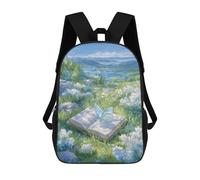 sinyumoney Impression 3D Butterfly on Book in Meadow Painting Sacs À Dos Scolaires Pour Enfants De 17 Pouces, Sacs À Livres Pour Garçons, Grand Sac À Dos De Voyage, Sacs À Dos De Jour