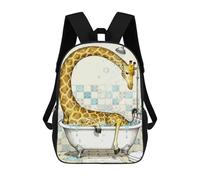 sinyumoney Impression 3D Carlin dans un bain moussant pour enfants 43,2 cm Sacs à dos d'école pour garçons Grande capacité Sac à dos de voyage Sacs à dos de jour, style-22, 17"
